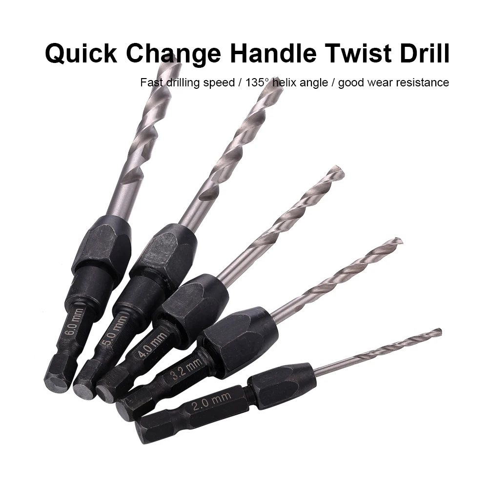 JelBo Twist Drill Bit Set for Woodworking Hex Shank Quick Change HSS Drill Bits Carpenter Drilling Tools Hole Saw Cutter