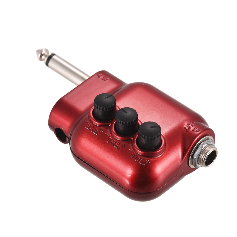 

Mini Guitar Preamplifier Preamp 6.35mm Plug with Bass Treble EQ Volume Control for Acoustic Guitar
