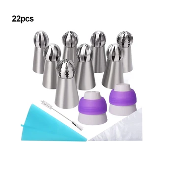 

2020 New Cake Icing Nozzles Russian 22Pcs/set Piping Tips Pastry Cake Decorating Tool for wholesale Drop Shipping