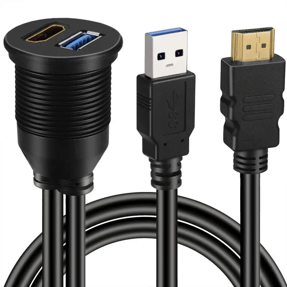 USB 3 0 и HDMI к + USB3.0 AUX расширение приборной панели водонепроницаемый автомобильный