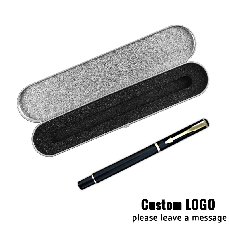 

1pc Simple Business Advertising Gift Pens Metal Office Signature Ballpoint Pen Laser Lettering Student Stationery Atmosphere Box