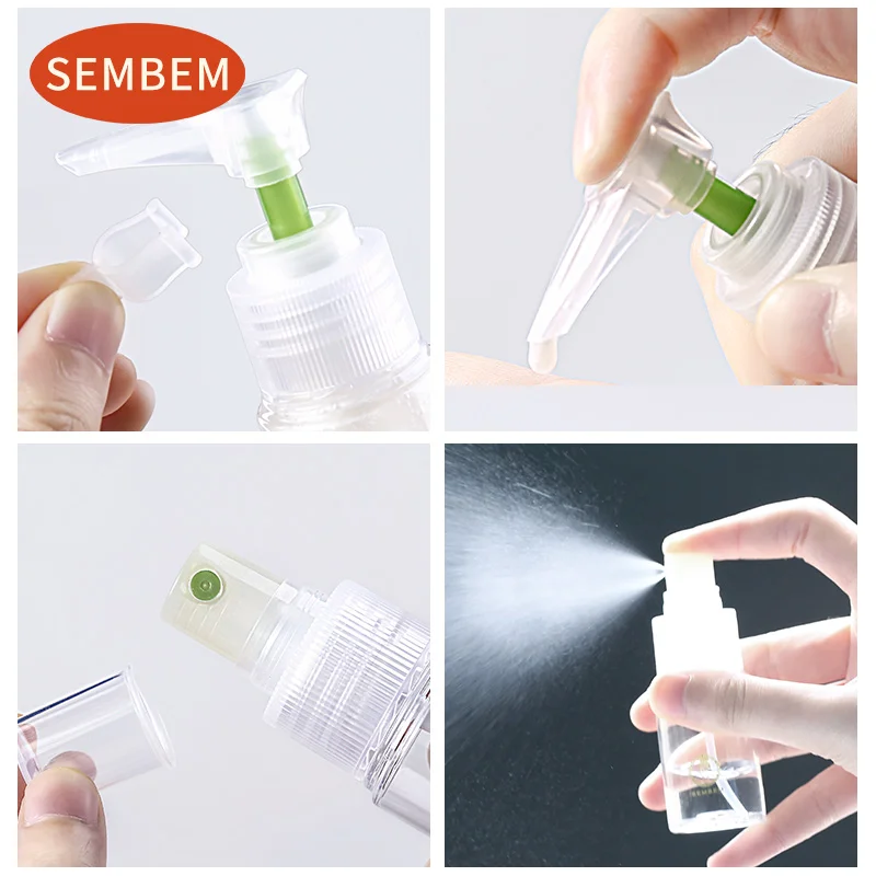SEMBEM إعادة الملء زجاجة مجموعة 7 pcs/3 pcs المحمولة السفر صديقة للبيئة زجاجة مضخة البخاخ كريم جرة ملعقة ملعقة كيت