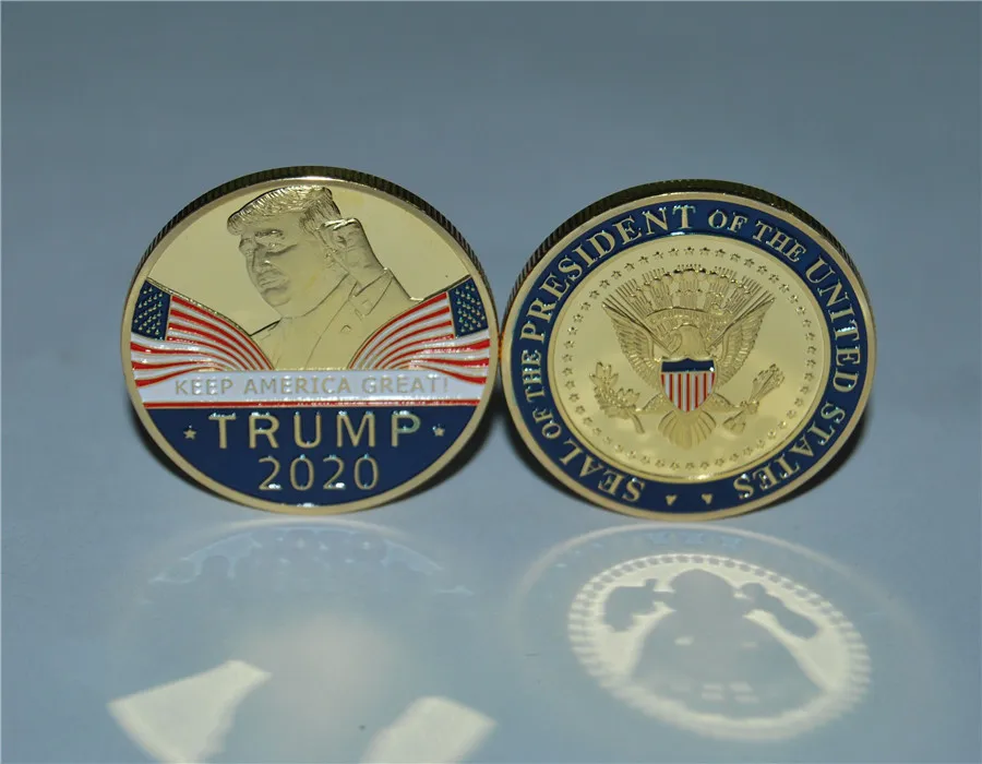 Dhl free shipping 100pcs/lot Donald Trump 2020 Challenge Coin Keep America Great United States Presidential | Дом и сад