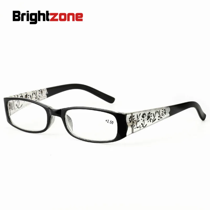 Brightzone Классическая Прозрачная Оптическая оправа резьба цветок бриллианты женщина дальнозоркости очки для чтения Удобная дальнозоркость
