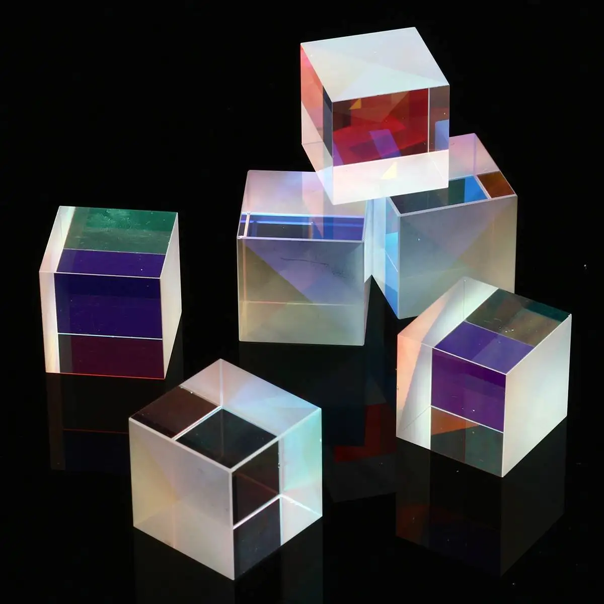 

6Pcs/Set 2x2x2cm X-cube Dichroic Cube Prism RGB Combiner Or Splitter DIY Decoration School Educational Physics Teaching Prism