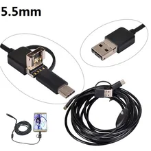 DANIU 3 в 1 5,5 мм 6LED Водонепроницаемый бороскоп Android Тип usb C бороскоп инспекционная Камера 1/2/3,5/5 м Длина