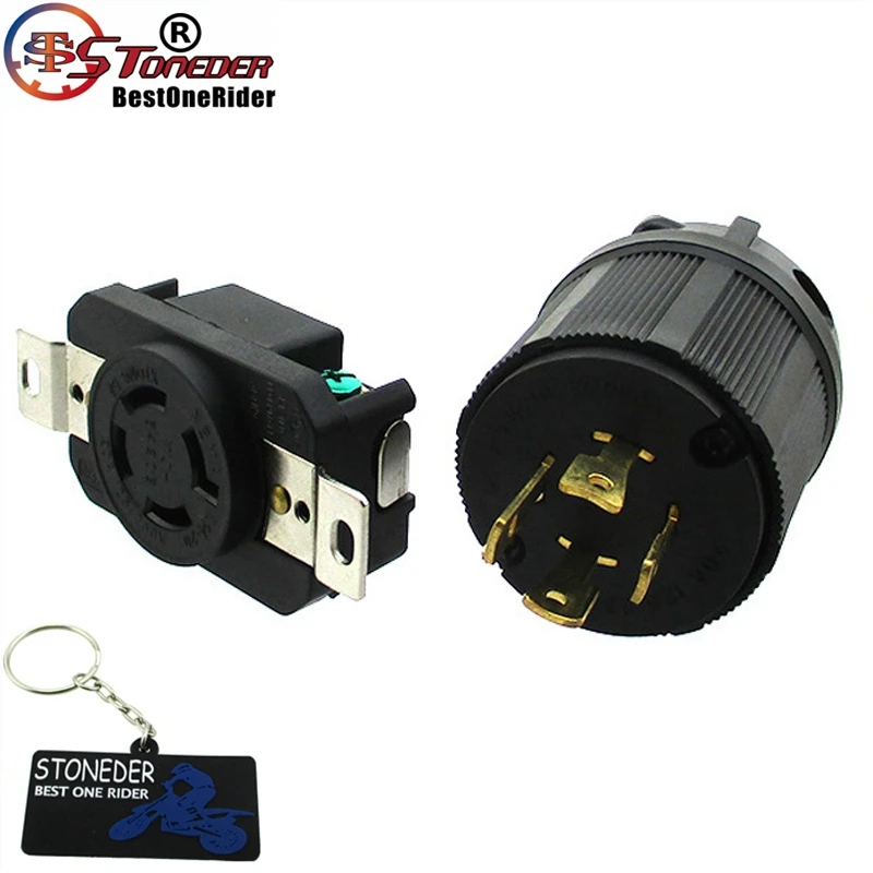 STONEDER 4 зубец штепсель с поворотным замком гнездо 20A MP 125V 250V NEMA L14-20R UL утверждение