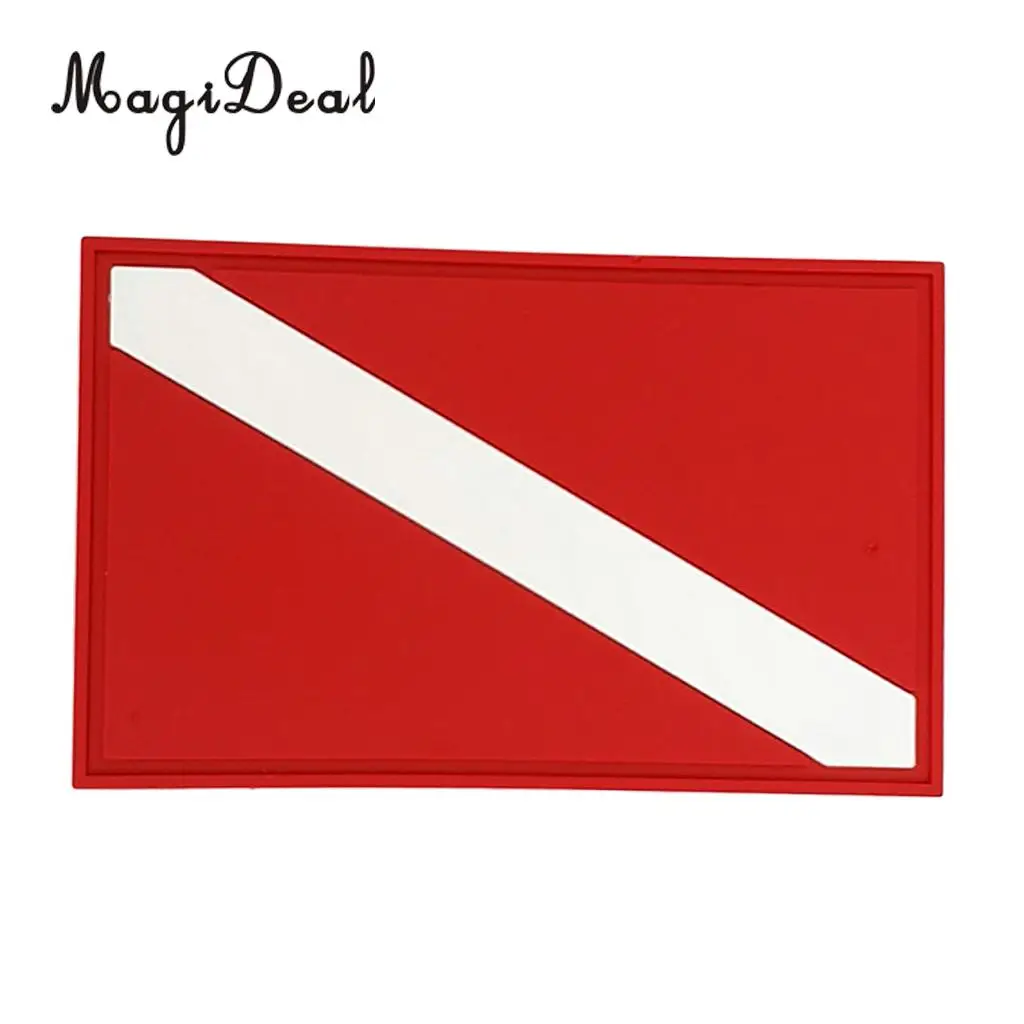 MagiDeal Scuba Diving Dive Snorkeling Flag Patch Diver Down Safety Marker Flag Badge for Backpack Gear Bag 8x5 cm