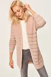 Trendyol полосатый свитер кардиган пудра TOFAW19FV0268