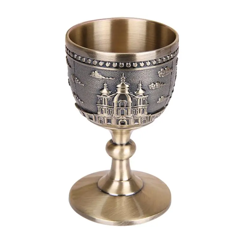 

Classical Metal Wine Cup Handmade Small Goblet Household Copper Wine Glass Carving Pattern