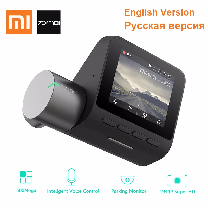 70mai Dash Cam Pro 1944P HD WiFi Автомобильный видеорегистратор русская английская Голосовая