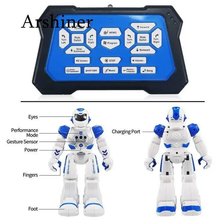 Remote Control robot Dance Gesture Control Music Cartoon gift Blue Gift Smart kids Toys Kids toy be good can Robot
