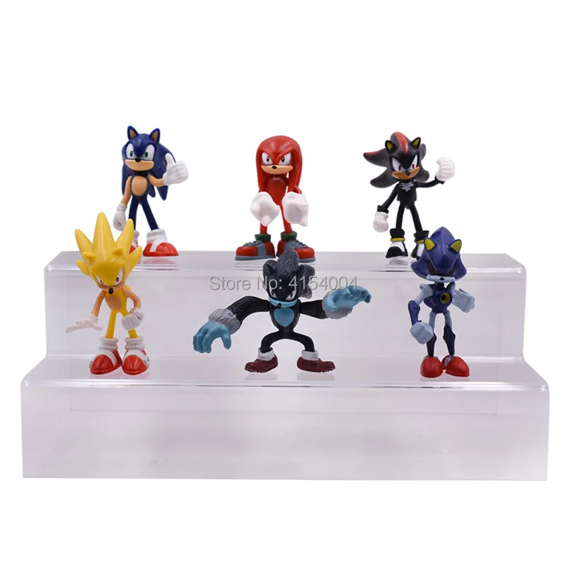 4 вида стилей Sonic 6 шт./компл. фигурки из ПВХ Shadow Amy Rose Sticks Tails персонажи Фигурки