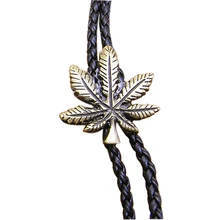 Новое поступление высокого качества Модный Галстук боло Бронзовый, серебристый цвет конопли фимбл лист Галстук боло легированные мужские шеи одежда