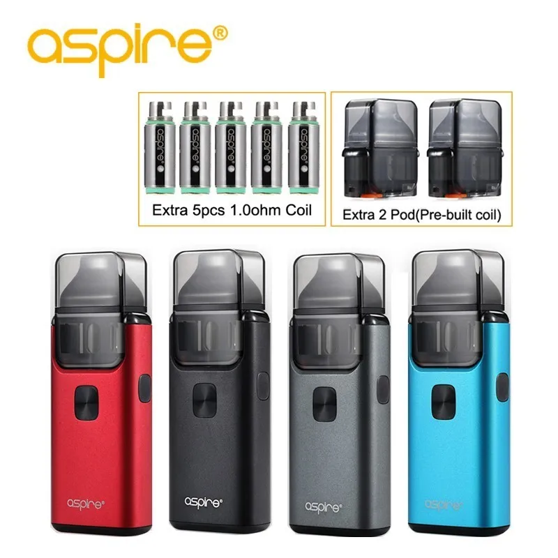 Electronic Cigarette aspire Breeze 2 Vape Pod System 1000mah Starter Kit Use 0.6ohm and 1.0ohm Replaceable Coil Support Nic Salt Electronic Cigarette aspire Breeze 2 Vape Pod System 1000mah Starter Kit Use 0.6ohm and 1.0ohm Replaceable Coil Support Nic Salt