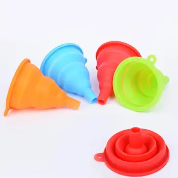

1pc Silicone Funnel Sturdy Collapsible Flexible Folding Non-toxic Funnel for Guiding Powder Liquid