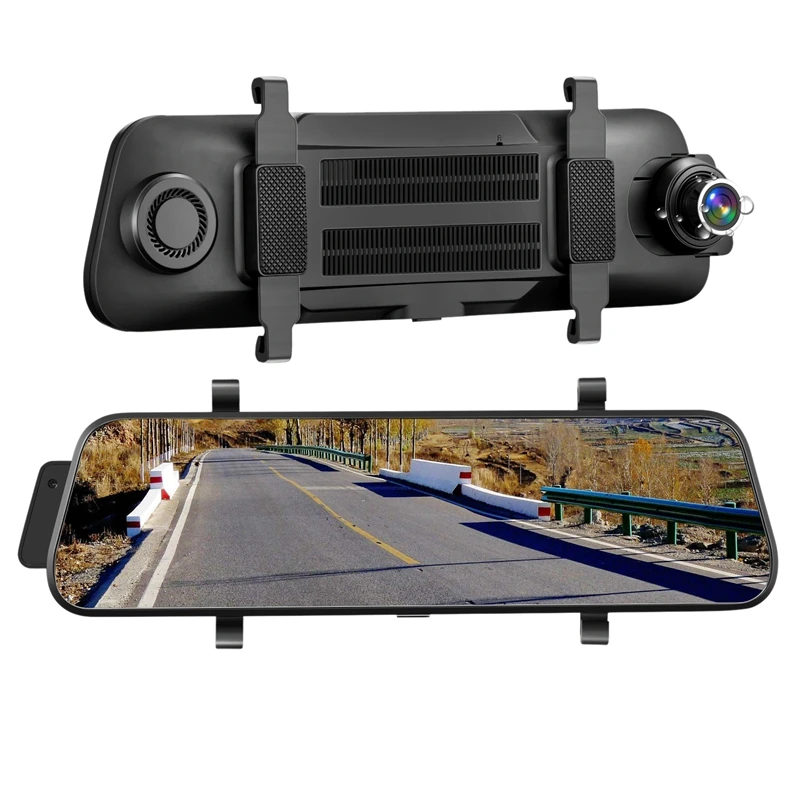 9,66 дюймов Зеркало Dash Cam нажмите полный экран; 1080P 170 ° Full Hd фронтальная камера; 1080P 140 ° широкоугольная Full Hd камера заднего вида; Ti