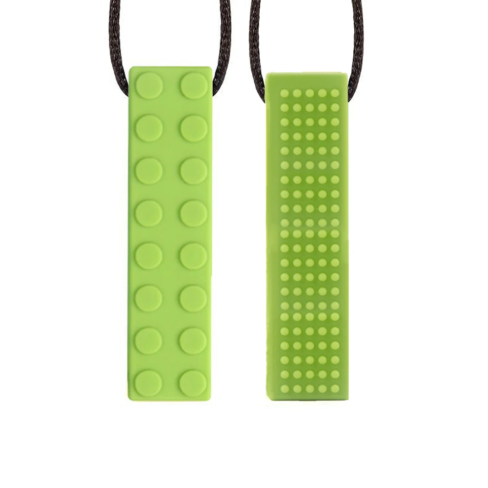 Baby teether Sensory chewable pendant necklace Silicone Biting for newborns Pencil Topper Teether Toy 1pcs