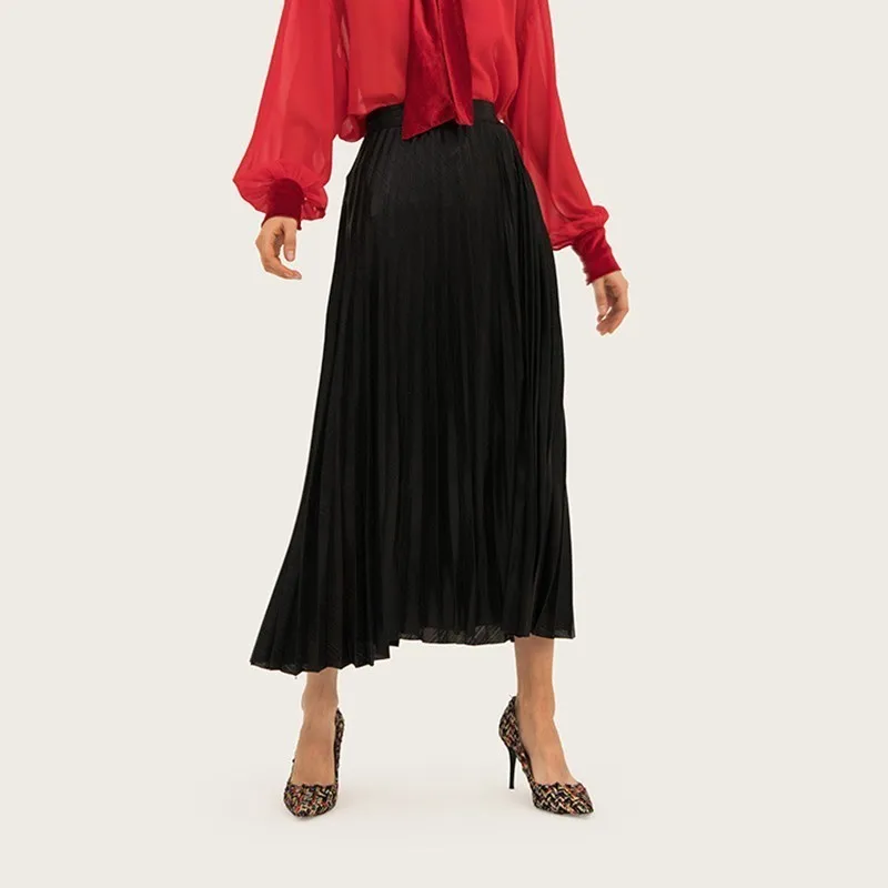 

Summer Fashion Elastic Waist Golden Solid Color Pleated Girl Beach Sarong Beach Dress Women Casual Swimwear Cover Up Long Skirts