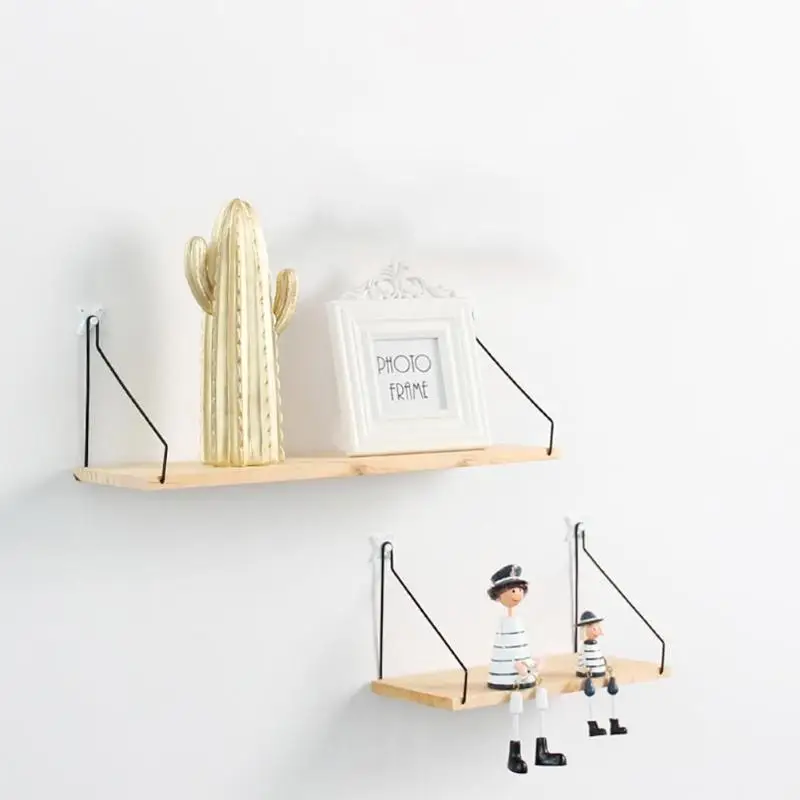 

Nordic Decorative Wall Shelf Partition Board Bedroom Wall Hanging Storage TV Shelf Rack Home Living Room Wooden Wall Shelf