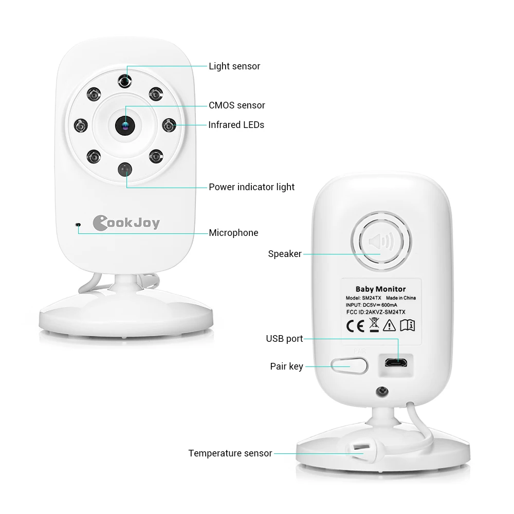 FIMEI COOKJOY SM35RX Детские спальные мониторы 2 4 ГГц 3 5 дюймов температура с ЖК дисплей