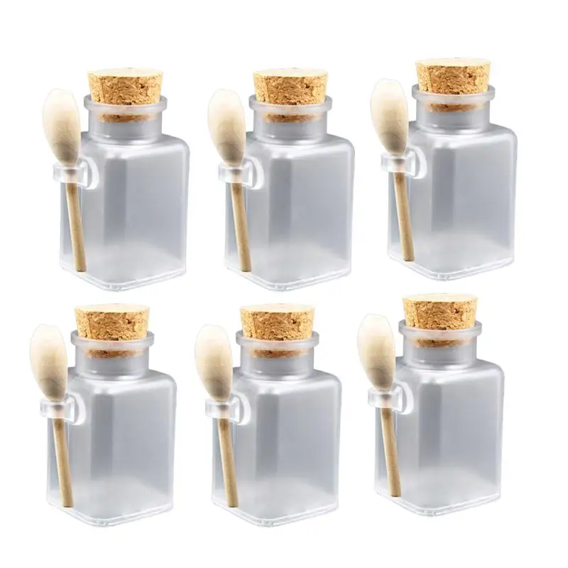 

6pcs Durable Bath Salt Shaker Refillable Container Frosted Empty Bottle Pot Jar for Home