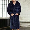 5xl 4xl 3xl Flannel Robe Male Thick Solid Dressing Gown Plus Size Belted Empire Men'S Bathrobe Winter Long Robe Mens Bath Robe