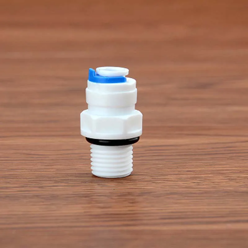 

6pcs/lot Straight Connect Fittings 1/4"-1/4" Male Thread NPT Rubber OD Hose Push Quick Connection RO Water Aquarium System Parts
