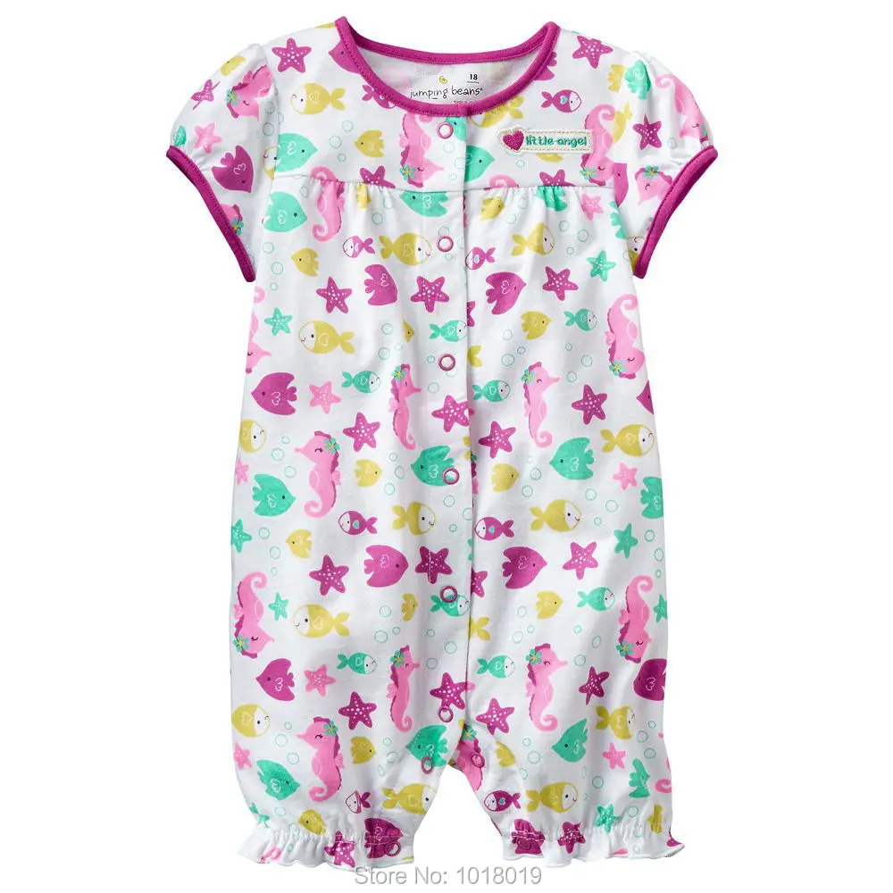 

New Branded 100% Cotton Summer Ropa Bebe Girls Newborn infant Short Sleeve Clothing Clothes Creepers Jumpsuits Baby Girls Romper