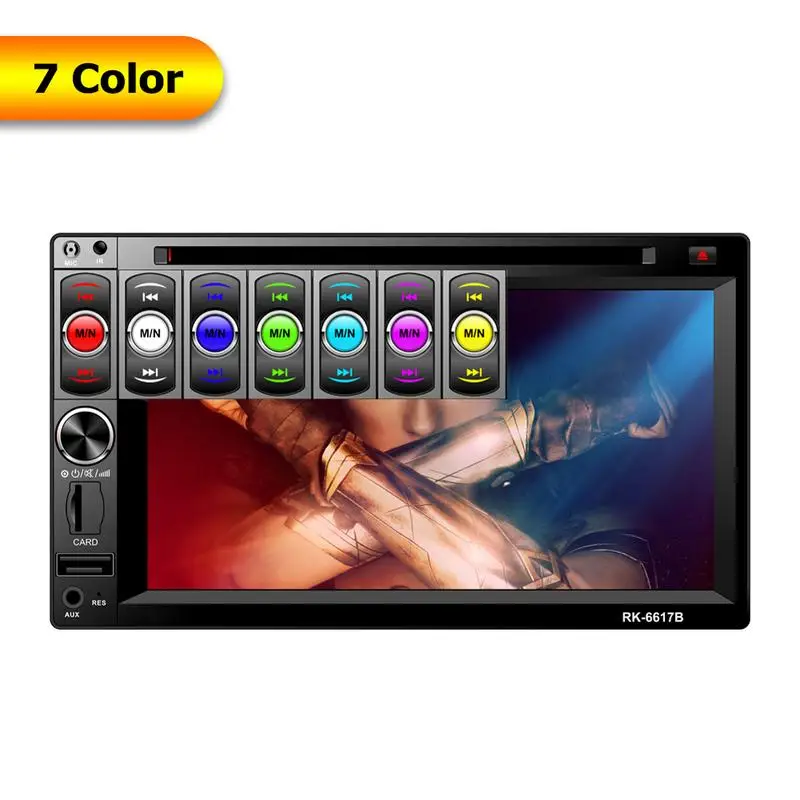 2 DIN 6 &quotDC12V Full HD 1080 P Автомобильный мультимедийный CD DVD плеер руль Управление FM