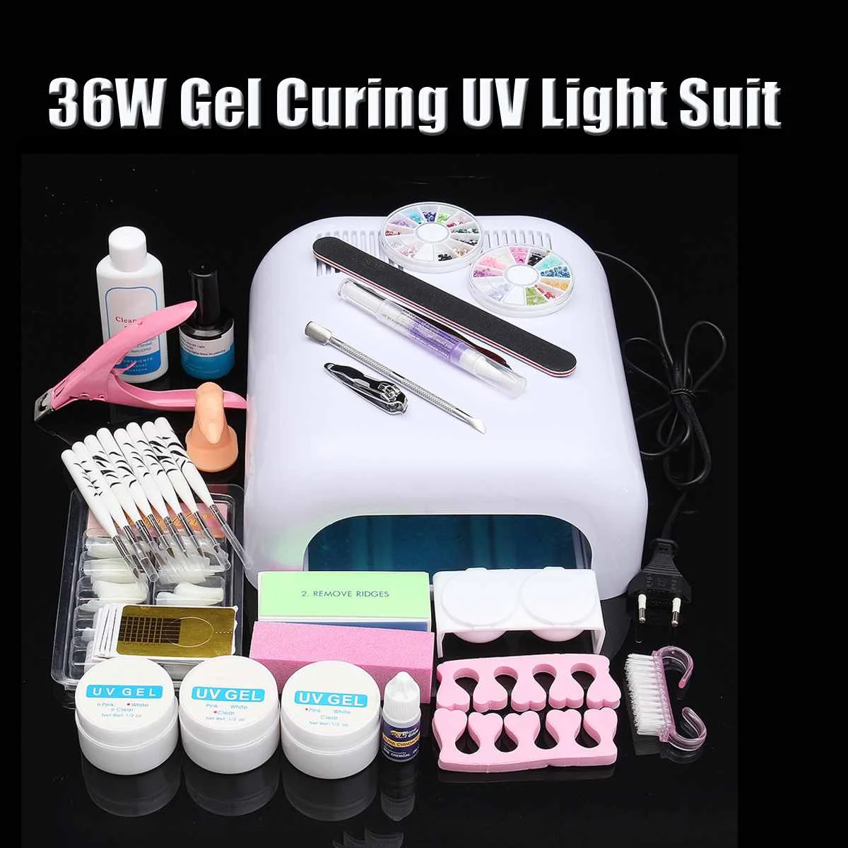 

Gel Nail Kits With Lamp Set For Manicure Gel Varnish Hybrid Nail Tools Top Base Coat Semi Permanent Primer Nail Art