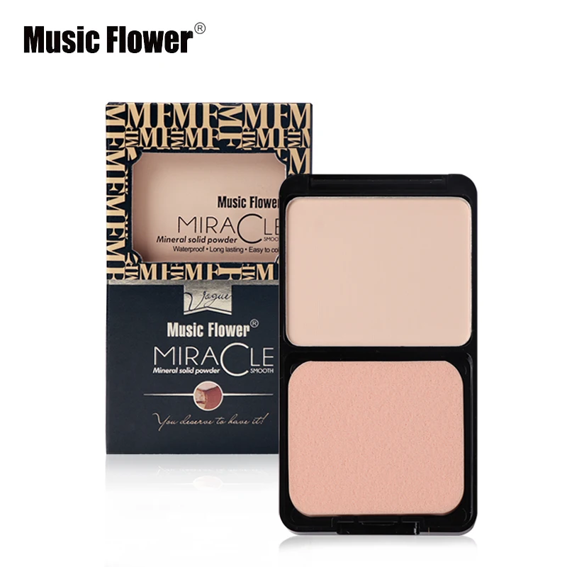 

Music Flower Brand Makeup 5 Colors Face Pressed Powder Long-lasting Whitening Brighten Concealer Natural Face makeup product