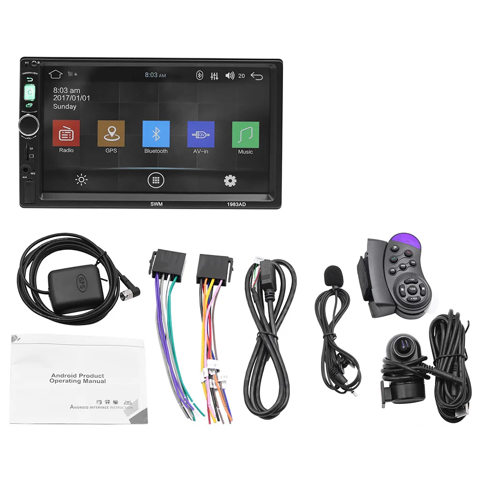 

7-Inch HD Vehicle Bluetooth Mp5 Player Automotive Double Ingot General GPS Navigation Integrated Machine With Camera 1983