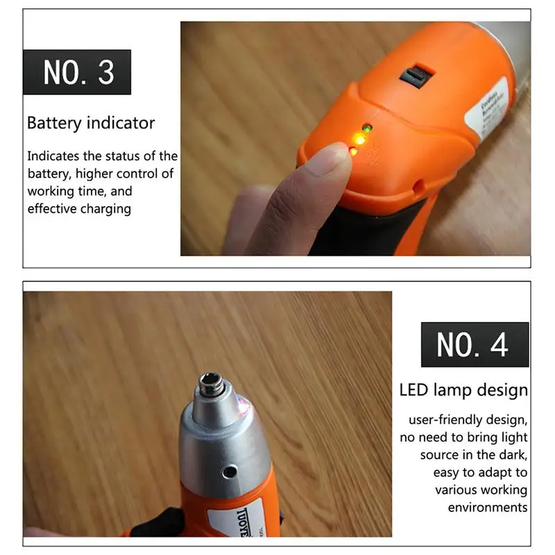Миниатюрный многофункциональный бытовой беспроводной шуруповерт защита от зарядки с ночным управлением светодиодный свет