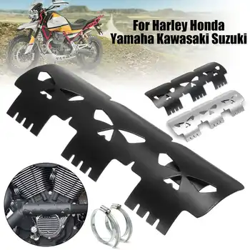 

1pc Motorcycle Exhaust Muffler Pipe Leg Protector Heat Shield Cover with Adjustable Clamps for Honda for Yamaha