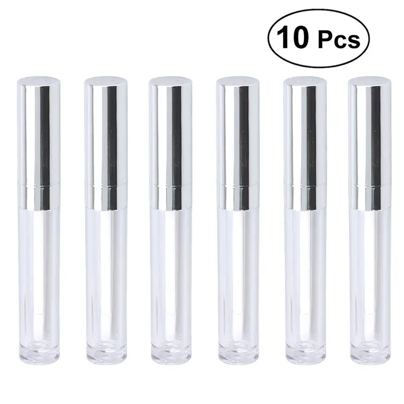 

Set of 6ml Gloss Lip Balm Tubes Container Gloss Lip Wand Bottles Empty (Silver)
