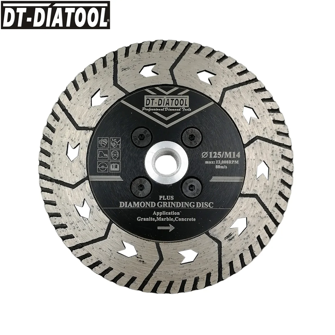 

DT-DIATOOL 1pc 5inch/125mm Diamond Cutting Disc Grindng Saw Blades with M14 Thread for Grinding Granite Marble Concrete wheel