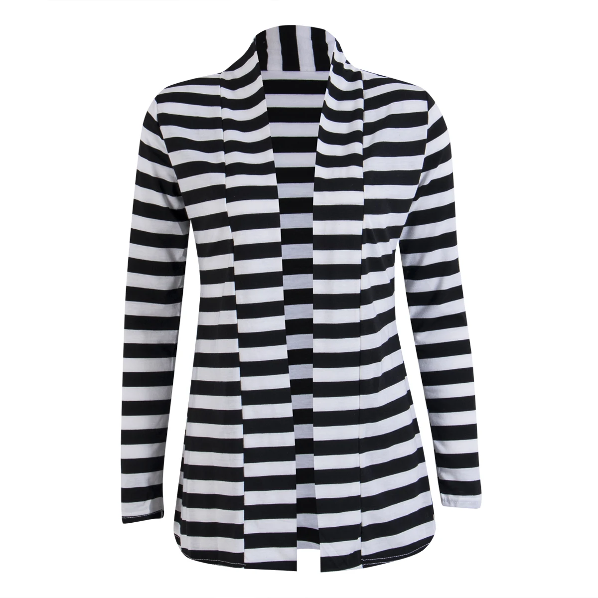 Women Casual Knitted stripe Long Sleeve Sweater Cardigan Coat  Jacket