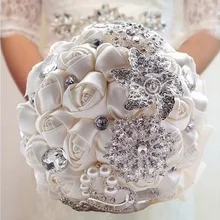 Элегантная Роскошная обувь ручной работы с украшением в виде кристаллов Броши натуральный жемчуг Шелковые Розы Свадебные цветы букет невесты D336 букеты невесты шелковый букеты невесты