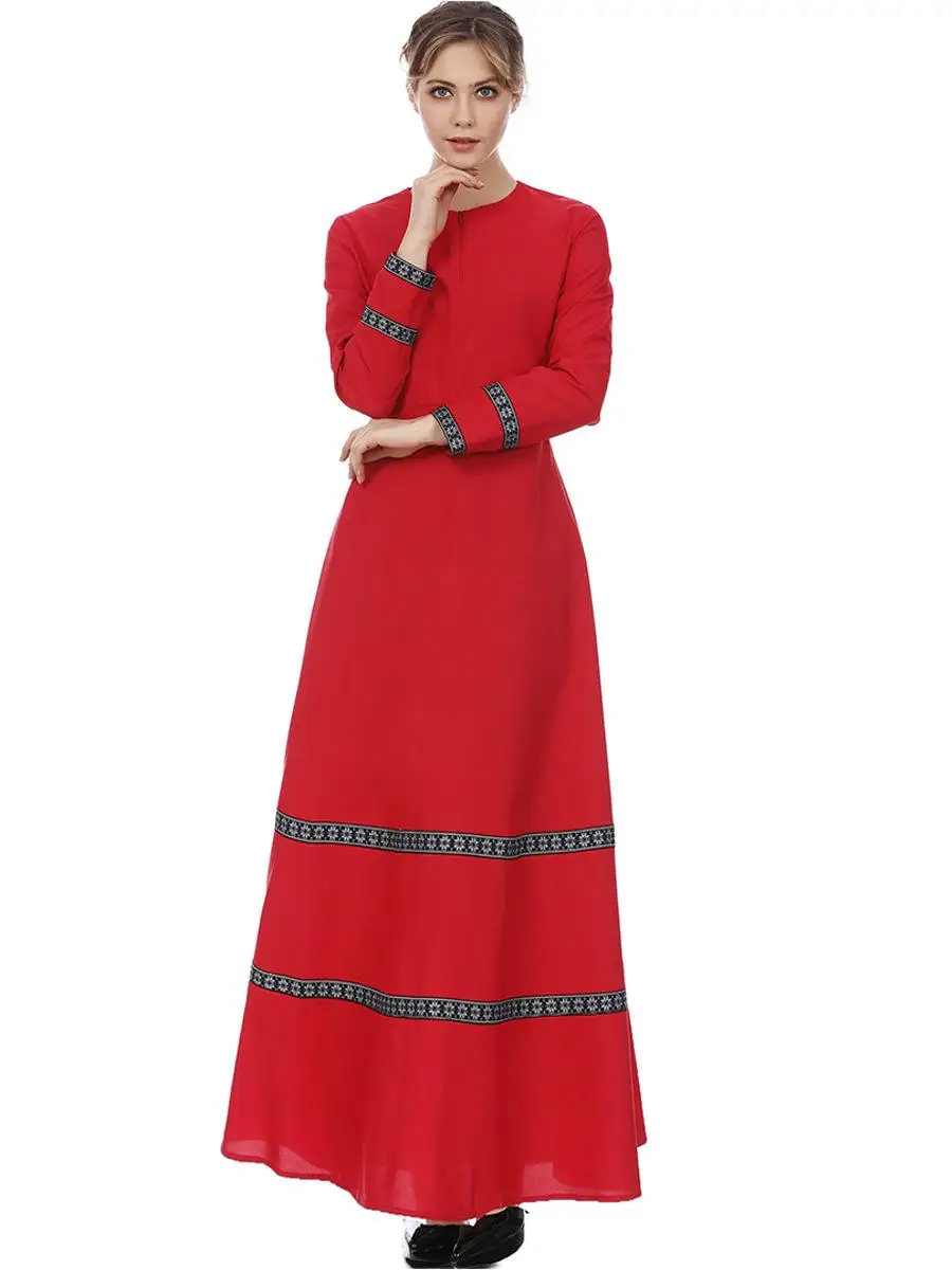Мусульманское женское Макси платье abaya в этническом стиле пэчворк с цветочным
