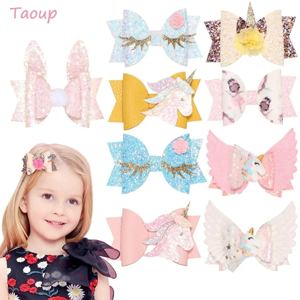 

Taoup 1pc Cute Glitter Happy Brithday Unicorn Horn Hairclip Unicorn Decor Unicornio Babyshower Girl Shine Cartoon Hair clip DIY
