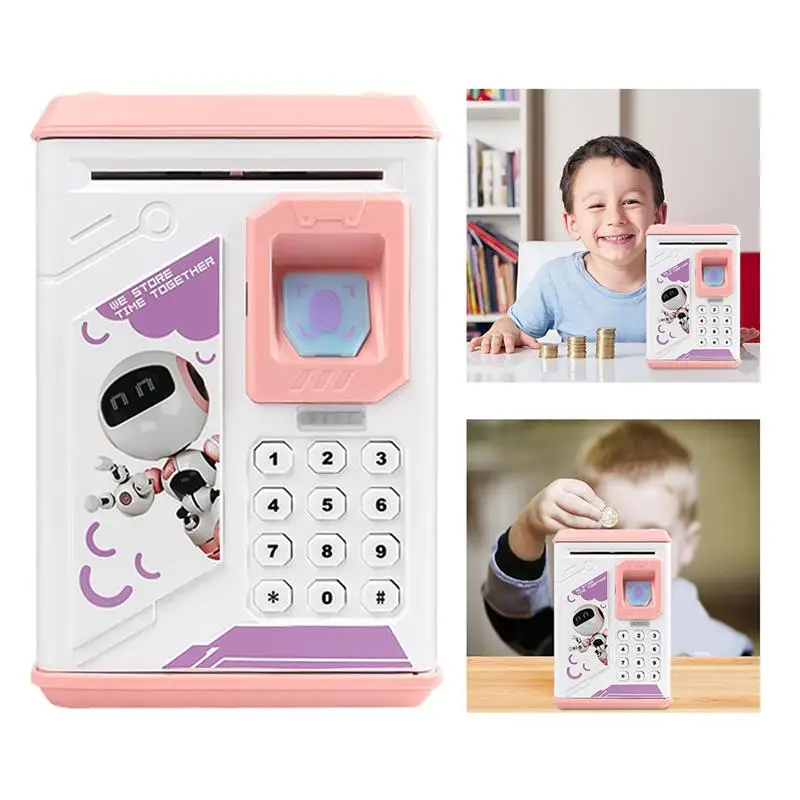 

Creative Electronic Piggy Bank Fingerprint ATM Password Money Box Coin Money Saving Box ATM Bank Safe Box Deposit Banknote 1Pc