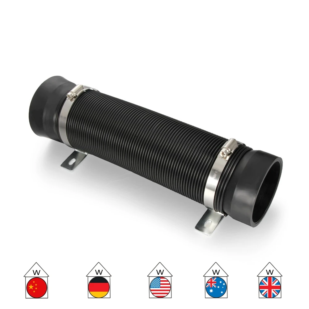 102mm Flexible Cold Air Intake Duct Feed Induction Ducting Silicone Pipe Hose