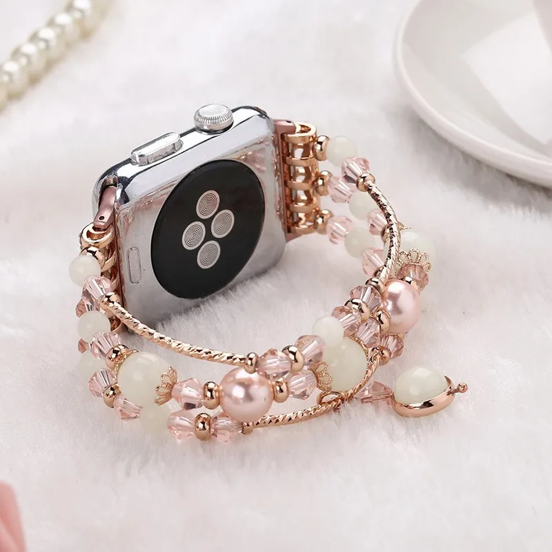 Высококачественный серебристый агатовый ремешок для Apple watch 44 мм сменный на