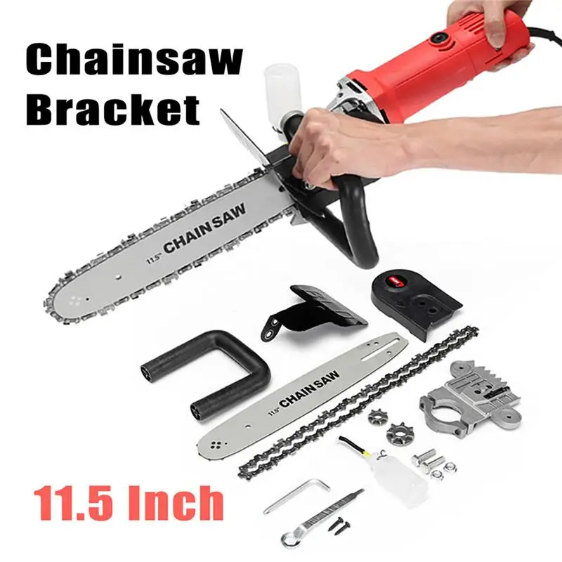

Multifunction DIY Electric Chain Saw Converter 11.5" Bracket Tree Felling Saw Changed Angle Grinder Woodworking Tool