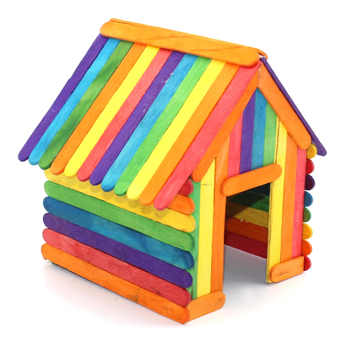 

DIY Wooden Crafts Natural Colorful Ice Cream Wood Sticks Match Stick Child Handmade House Toys Food DIY Materials Toy
