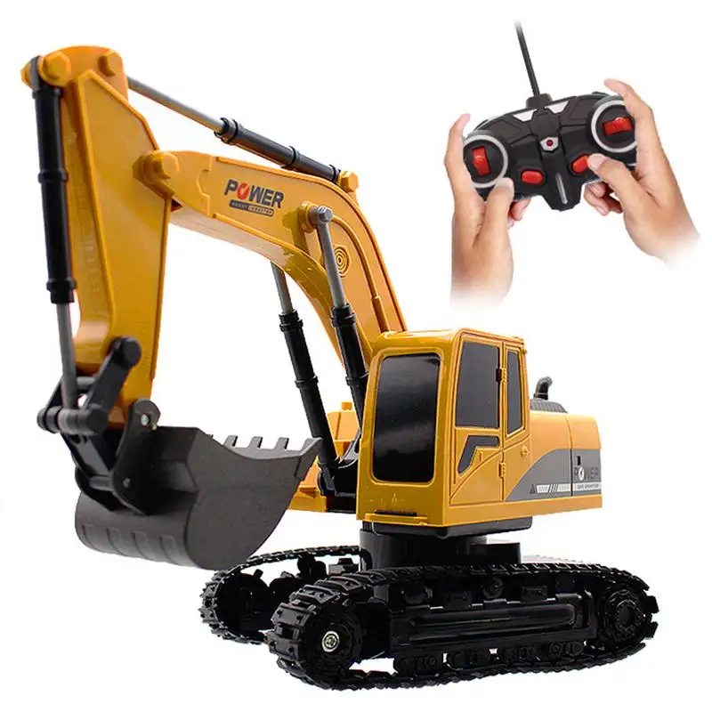 

6 Channel Alloy Excavator Remote Control Wireless Excavator Children's Remote Control 1:24 Construction Vehicle Charging Toy