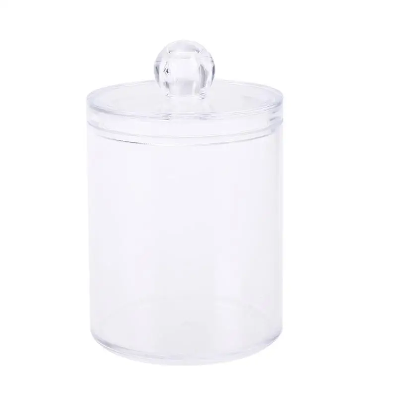 

Plastic Canister Clear Round Cotton Ball Swab Jewelry Cosmetics Makeup Storage Case Organizer Container Holder Box