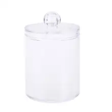 Plastic Canister Clear Round Cotton Ball Swab Jewelry Cosmetics Makeup Storage Case Organizer Container Holder Box round wooden wedding ring jewelry trinket box wood storage container case holder