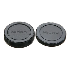 Rear Lens Cap Cover + Camera Front Body Cap Dust-proof Protect For Olympus M4/3 Black Replacement Camera Lens Caps